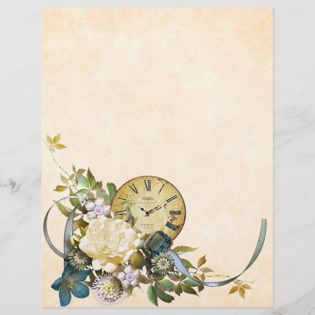 Shabby chic vintage floral accent (Front)