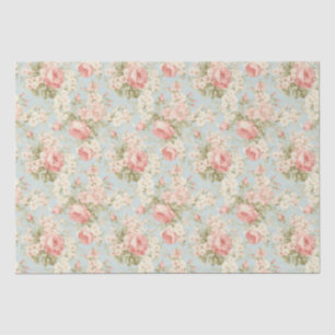 Shabby Chic Vintage Floral Victorian Pink Roses Tissue Paper