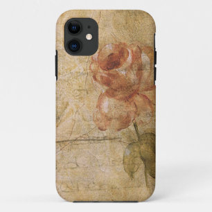 Shabby chic, vintage, grunge,rose,pattern,worn,pat iPhone 11 case
