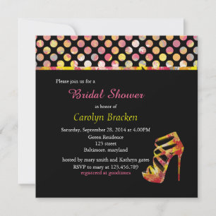 Shabby Chic Vintage High Heel Bridal Shower Invite