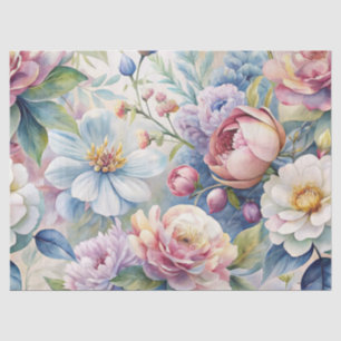 Shabby Chic Vintage Inspired Pastel Floral  Tissue Paper