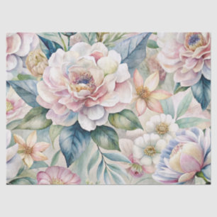 Shabby Chic Vintage Inspired Pastel Floral Tissue Paper