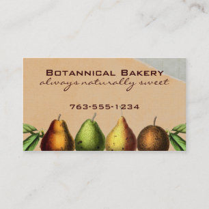 shabby chic vintage pears fruit baking biz cards