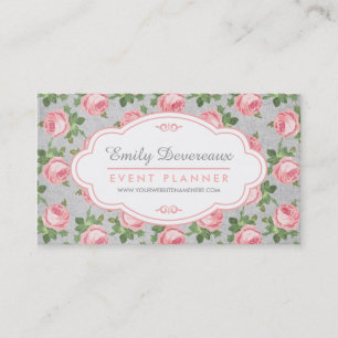 Shabby & Chic Vintage Rose Floral Personalised Business Card