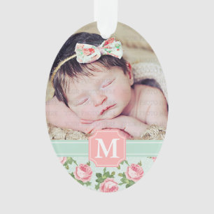 Shabby & Chic Vintage Rose Floral Personalised Ornament