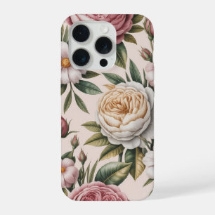 Shabby chic vintage roses cottagecore  iPhone 15 pro case