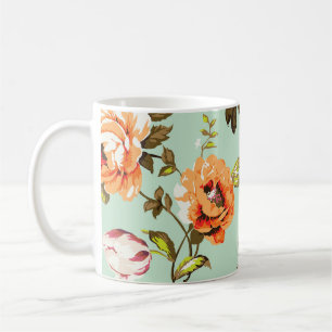Shabby Chic Vintage Roses Pattern Coffee Mug
