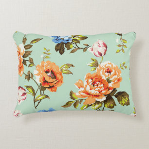 Shabby Chic Vintage Roses Pattern Decorative Cushion