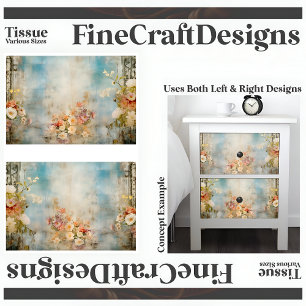 Shabby Chic Vintage Soft Floral A1LR Decoupage Tissue Paper