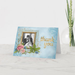Shabby Chic Wedding Photo Thank You Card