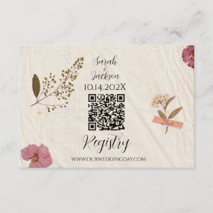 Shabby Chic Wedding Pressed Flowers Enclosure Car Card