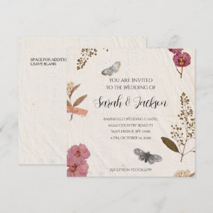 Shabby Chic Wedding Pressed Flowers Wedding Invite