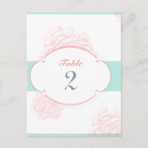 Shabby Chic Wedding Table Number Postcard