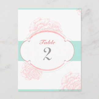 Shabby Chic Wedding Table Number Postcard