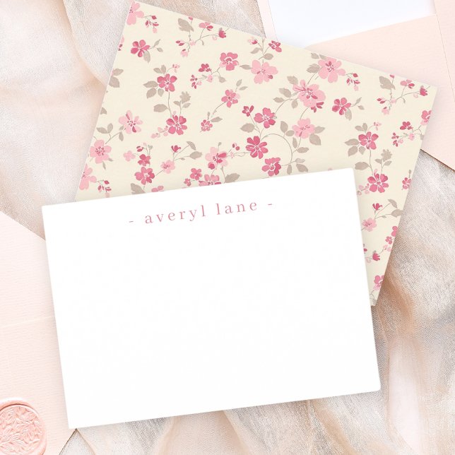 Shabby Chic Wildflower Personalised Stationery Card (Creator Uploaded)