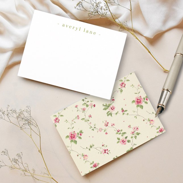 Shabby Chic Wildflower Personalised Stationery Card (Creator Uploaded)