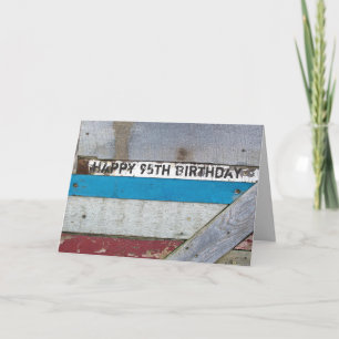 Shabby Chic Wood 95th Birthday Card