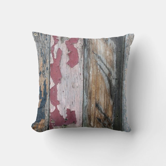 Shabby Chic Wood Abstract Cushion (Front)