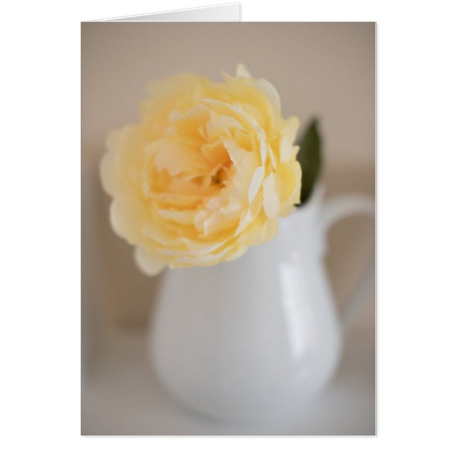 Shabby Chic Yellow Flower and Pitcher Card (Front)