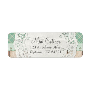 Shabby Cottage Chic Doily Country Return Address Label