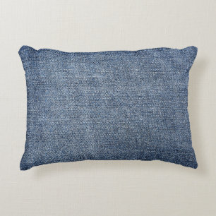 Shabby denim: blue jeans texture decorative cushion