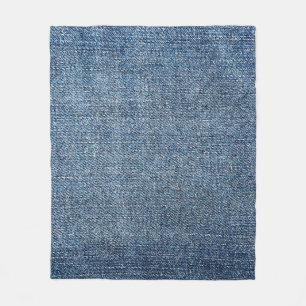 Shabby denim texture for background. Blue jeans Fleece Blanket