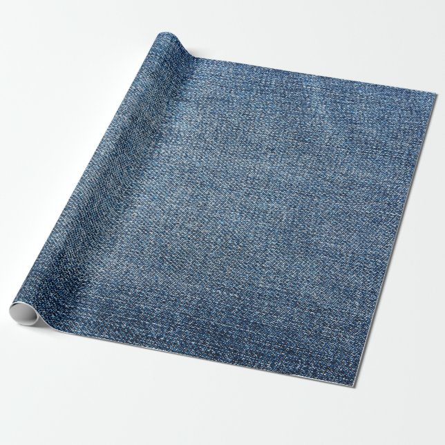 Shabby denim texture for background. Blue jeans Wrapping Paper (Unrolled)