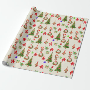 Shabby Dreamy Christmas Themed Cottagecore Wrapping Paper