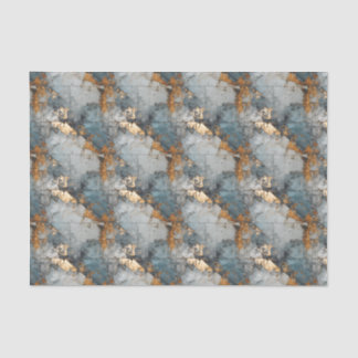 Shabby Dusty Blue and Gold Pattern Decoupage Paper