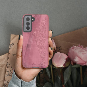 Shabby Elegant Girly Pink Name Samsung Galaxy Case