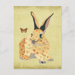 Shabby Floral Bunny  Postcard