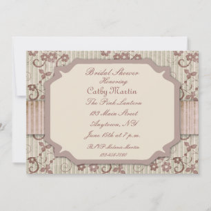 Shabby Floral Mauve Invitation