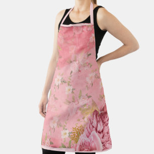 Shabby Floral Pink Series Design 3 Apron