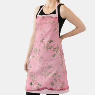 Shabby Floral Pink Series Design 9  Apron