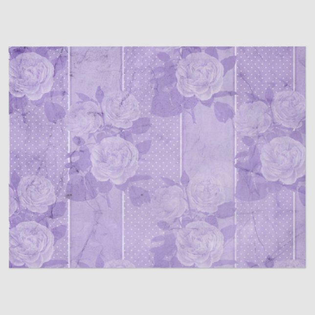 Shabby Floral Purple Series Design 7 Tissue Paper (Front)