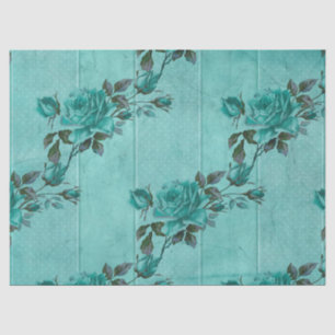 Shabby Floral Turquoise Series Design 2 Tissue Paper