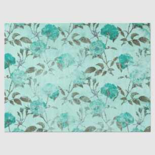 Shabby Floral Turquoise Series Design 8 Tissue Paper