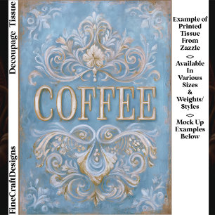 Shabby French Style Coffee Cafe Sign EY6 Decoupage Tissue Paper