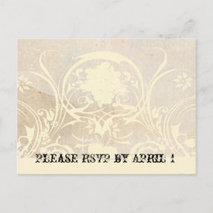 Shabby Lace Parchment RSVP Invitation Postcard