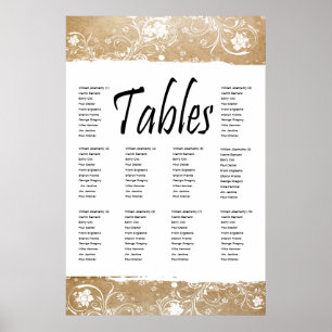 Shabby Parchment and Lace Seating Chart
