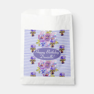 Shabby Pink Rose Floral Tea Party Cake Favour Bag