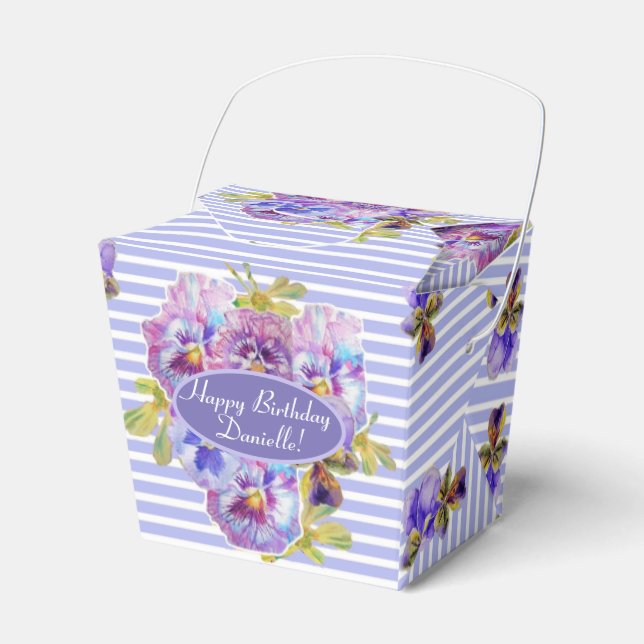 Shabby Pink Rose Floral Tea Party Cake Favour Box (Front Side)