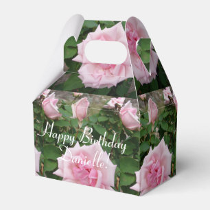 Shabby Pink Rose Floral Tea Party Cake Favour Box