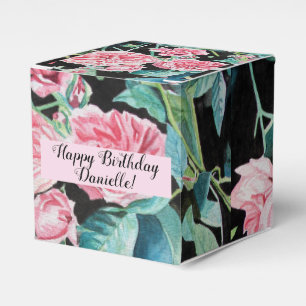 Shabby Pink Rose Floral Tea Party Cake Favour Box