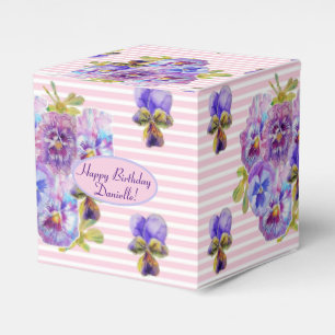 Shabby Pink Rose Floral Tea Party Purple Favour Favour Box