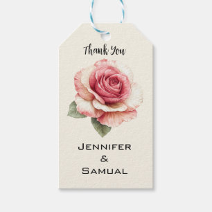 Shabby Pink Rose Gift Tags