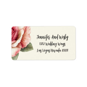 Shabby Pink Rose Label