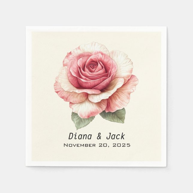 Shabby Pink Rose Napkin (Front)