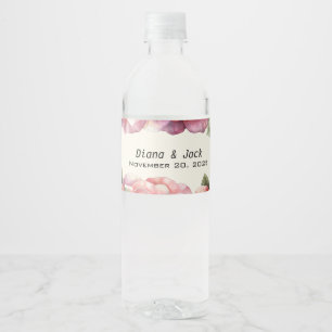 Shabby Pink Rose Water Bottle Label