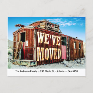 Shabby Railcar House We're Moving Announcement Postcard